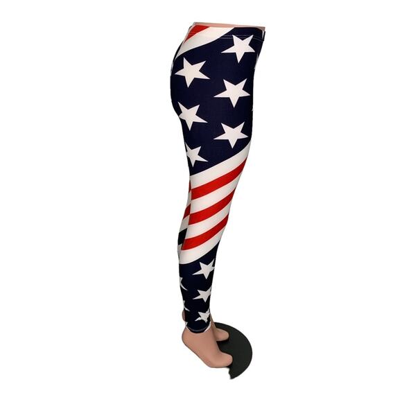 Viv Collection NWT Patriotic Leggings Red Blue and White One Size Fits Most - Picture 5 of 11